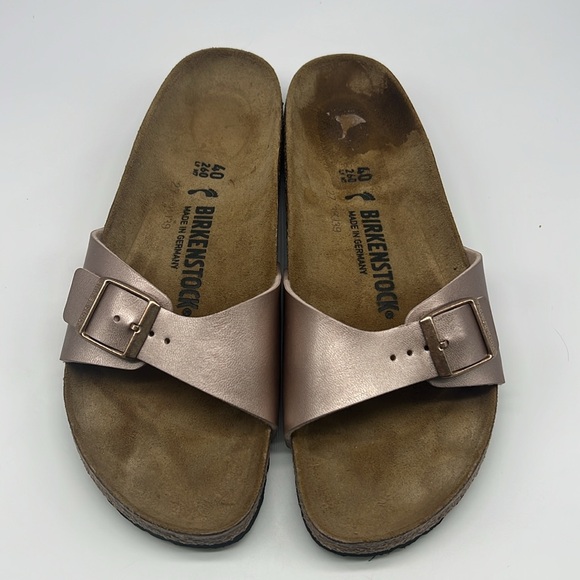 Birkenstock - Madrid Birko Flor One Adjustable Strap Slip On Copper Sandal SZ 9 - Picture 3 of 16